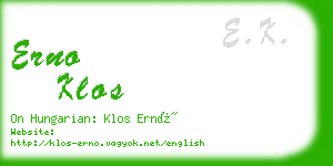 erno klos business card